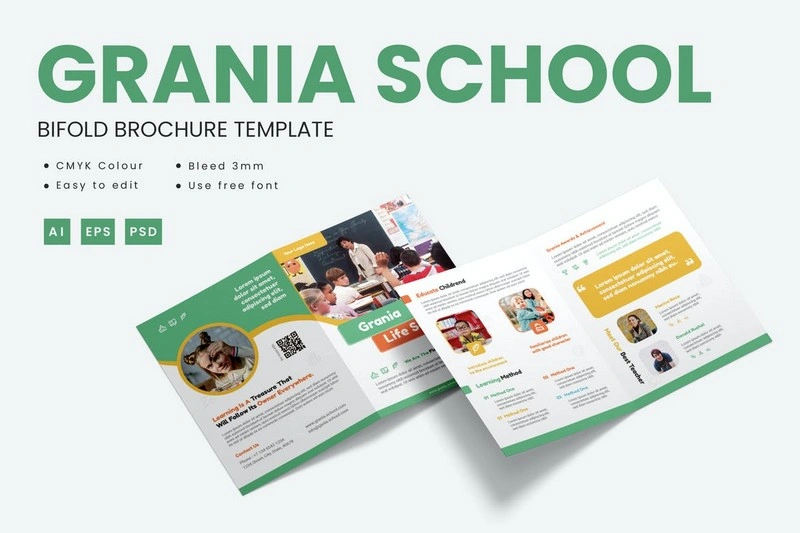 Grania School - Brochure Bifold Template