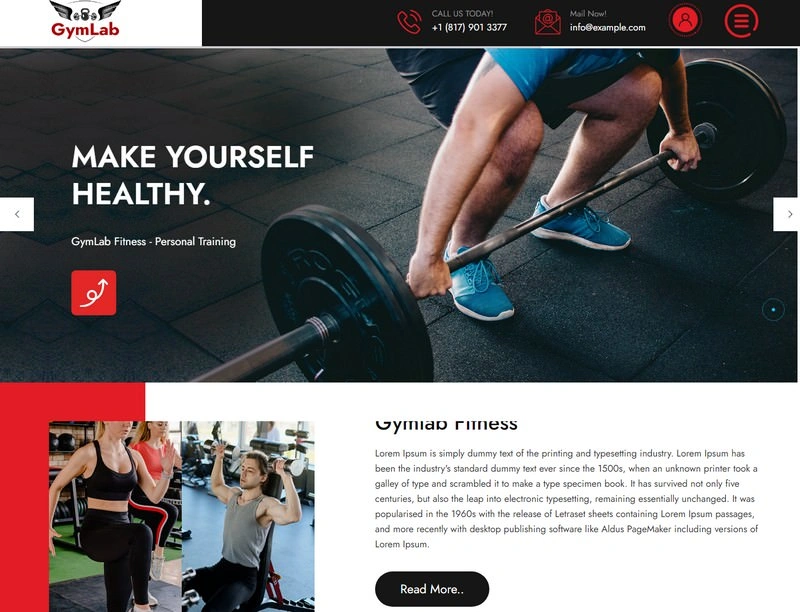 Gymlab - Yoga and Fitness HTML Template