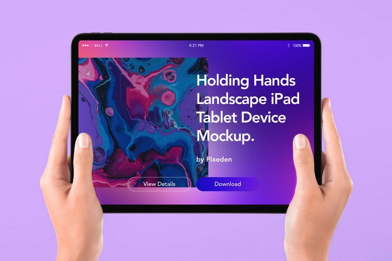Hand Holding Tablet iPad Psd Mockup