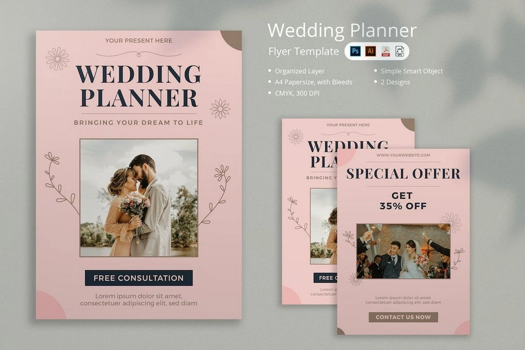 Happy Couple Wedding Planner Flyer