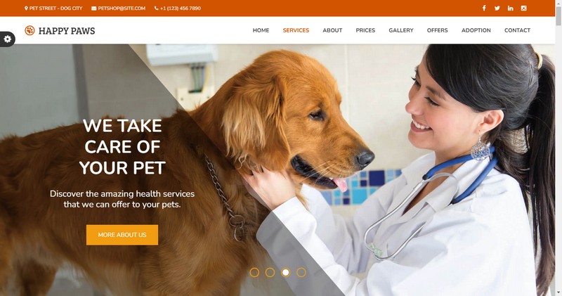 Happy Paws - Pet Responsive One Page PHP
