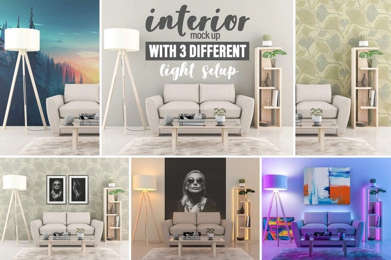 Interior Mock-up by day and by night vol.01