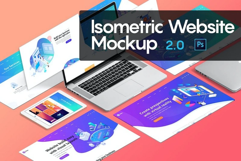 Isometric Website Mockup 2.0