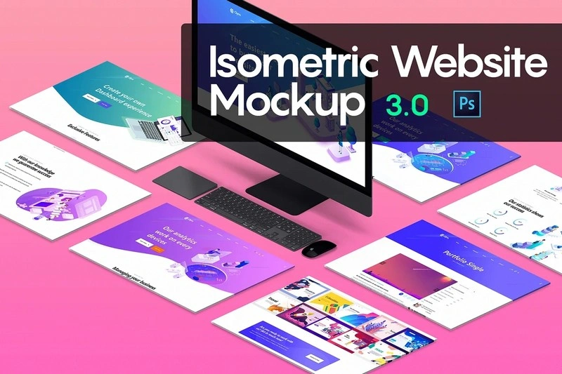Isometric Website Mockup 3.0