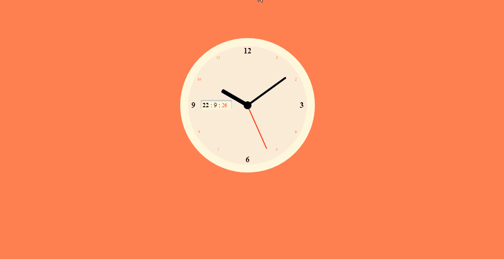 JS+CSS Clock with Sound