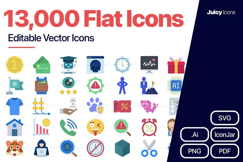 JuicyIcons Flat Bundle 13,000 Icons