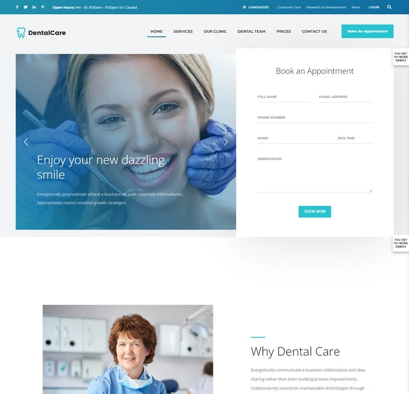 KALLYAS Dentist WordPress Theme