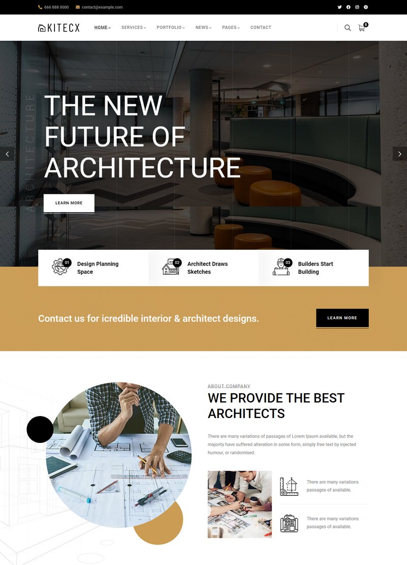 Kitecx - Architecture & Interior WordPress Theme