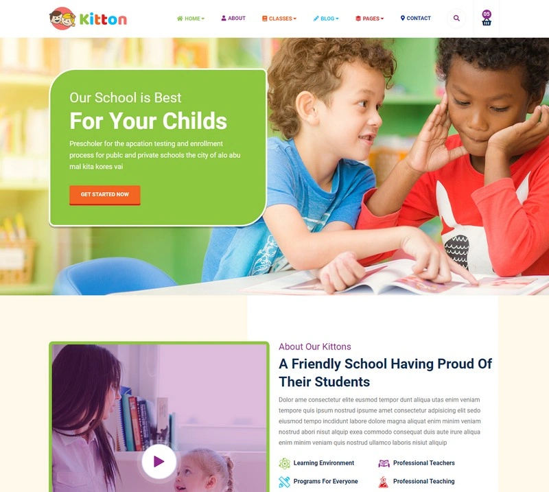 Kitton - Kids Kindergarten HTML Template