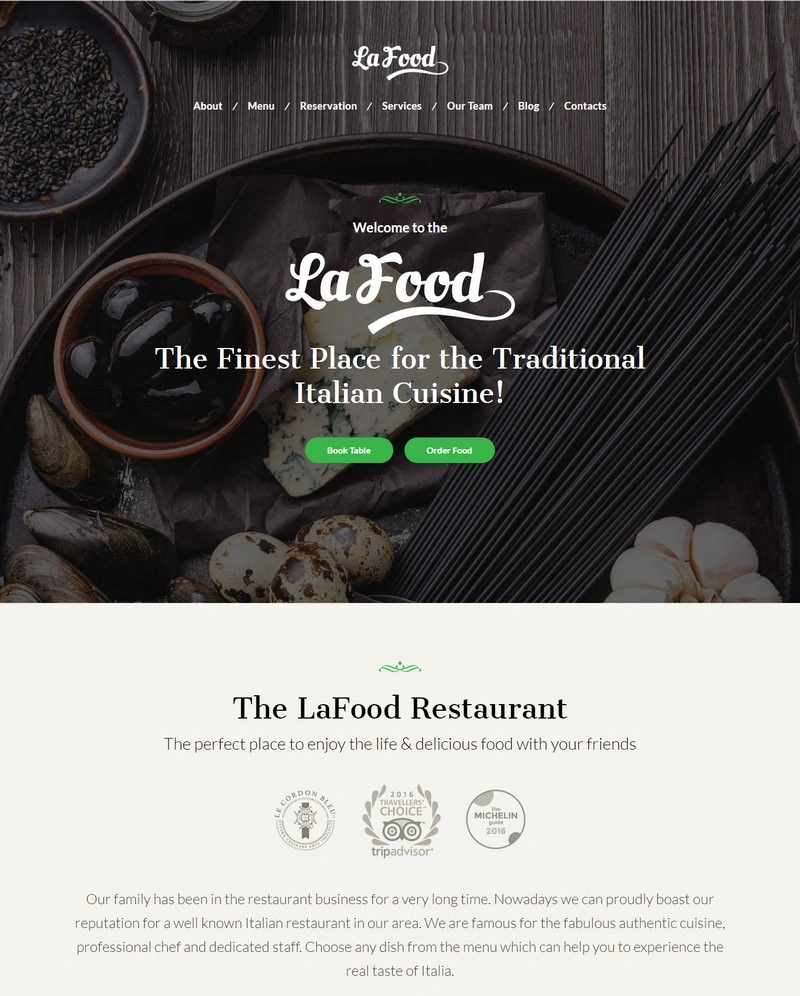 La Food - Italian Restaurant Responsive Theme