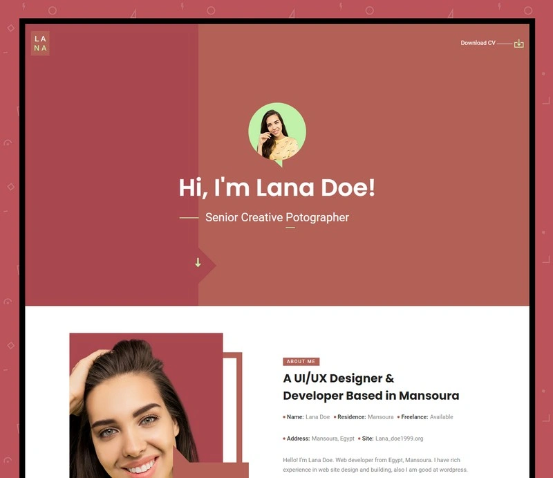 Lana - HTML5 Portfolio Template
