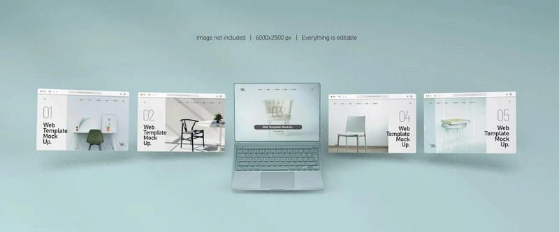 Laptop Screen With Website Presentation Mockup