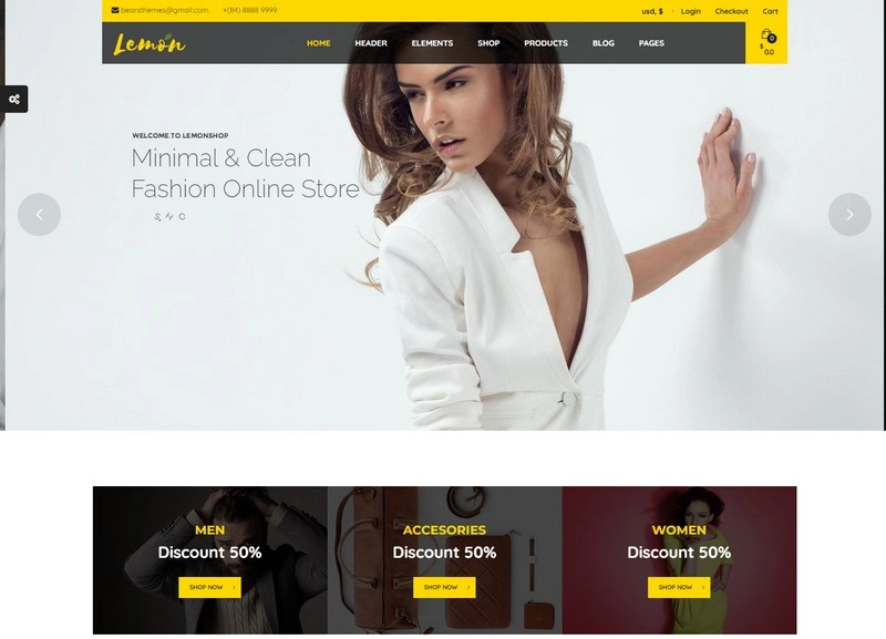 Lemon Fashion WooCommerce WordPress PHP Theme