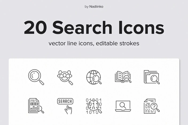 Liner Search Icons Pack