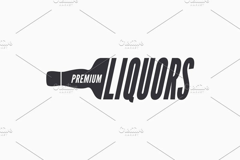 Liquor Bottle Logo on White