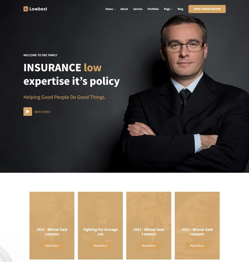 Lowbest - Lawyer and Attorney Responsive WordPress Theme