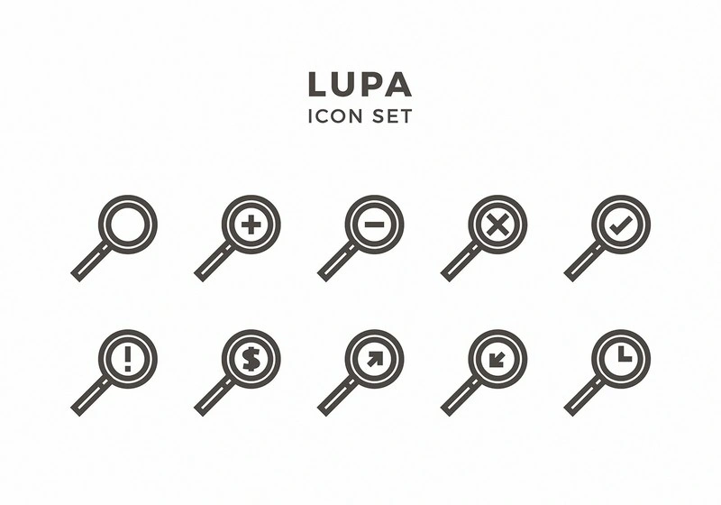 Lupa Icon Set Free Vector