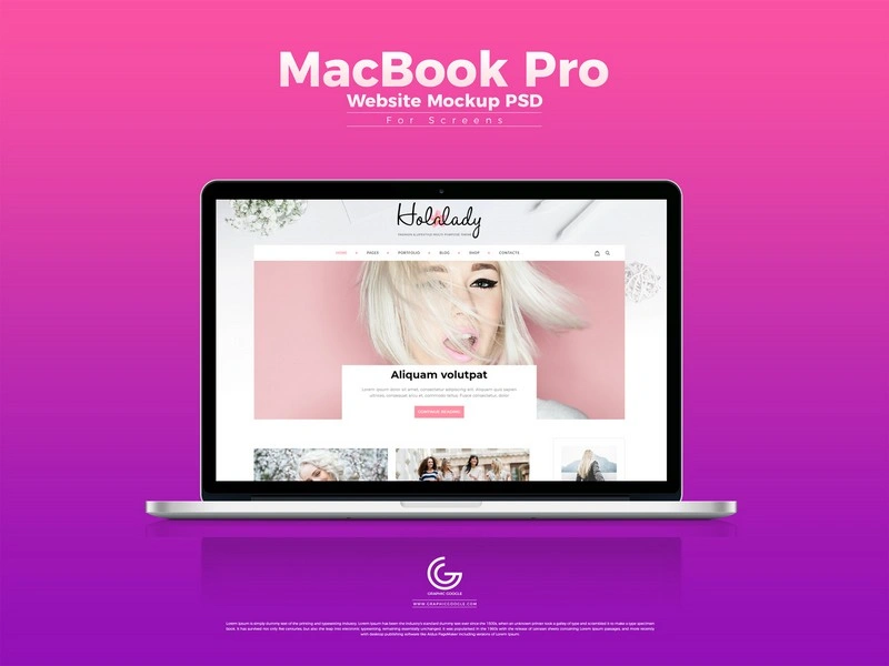 MacBook Pro Website Mockup PSD