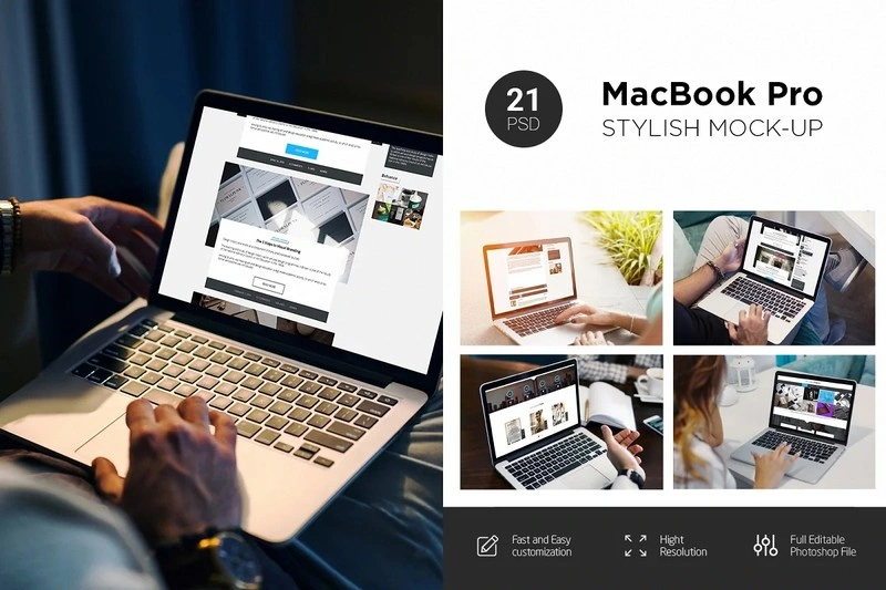 MacBook Screen Mock-Up 21 PSD