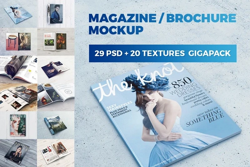 A pack of 29 Magazine Brochure Mock-Up