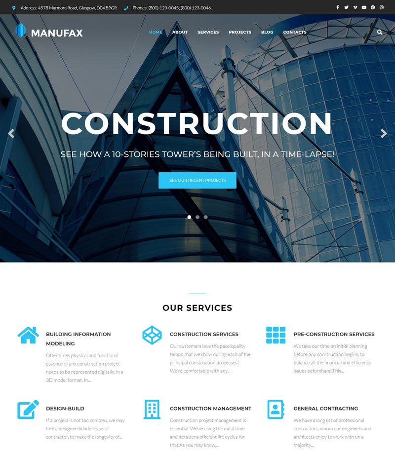 Manufax - Construction Multipurpose WordPress Theme