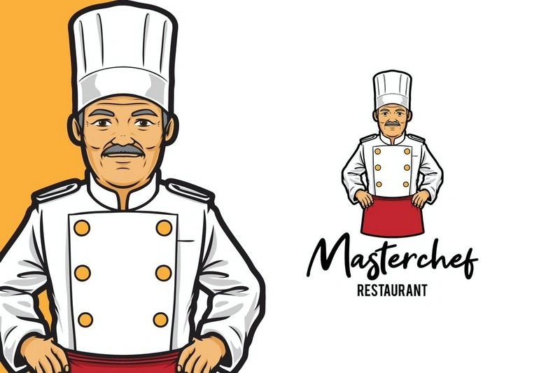 Masterchef Restaurant Logo Mascot Template