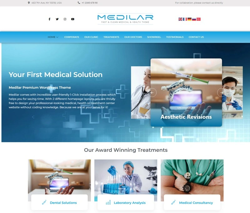 Medilar - Fast & Clean Medical & Health Clinic WordPress Theme