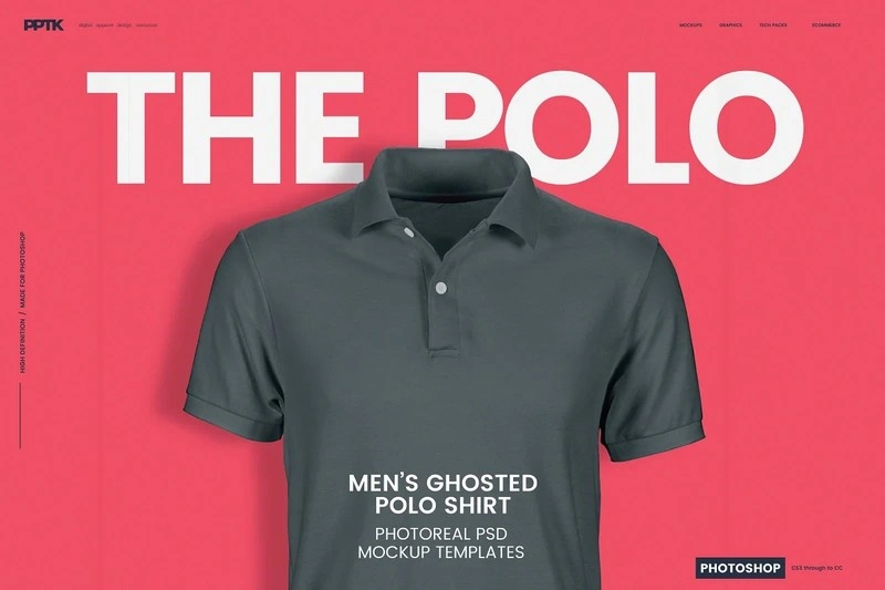 Men's Ghosted Polo Shirt Mockups
