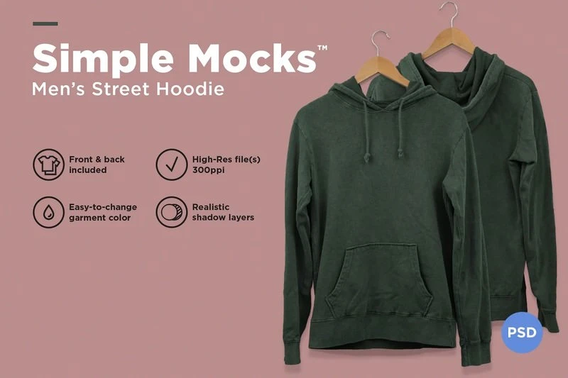 Men's Street Hoodie Mockup
