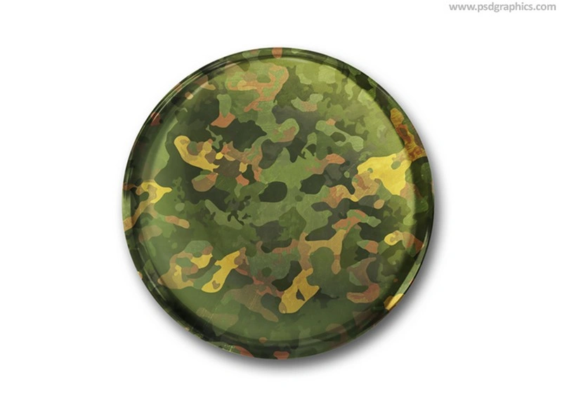 Military Button PSD Mockup