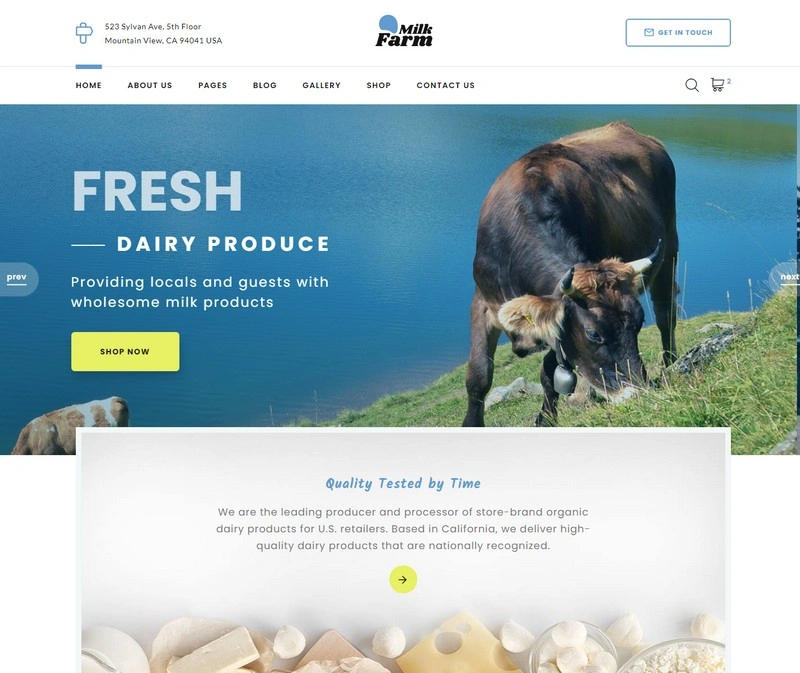 Milk Farm - Dairy Farm Website Template