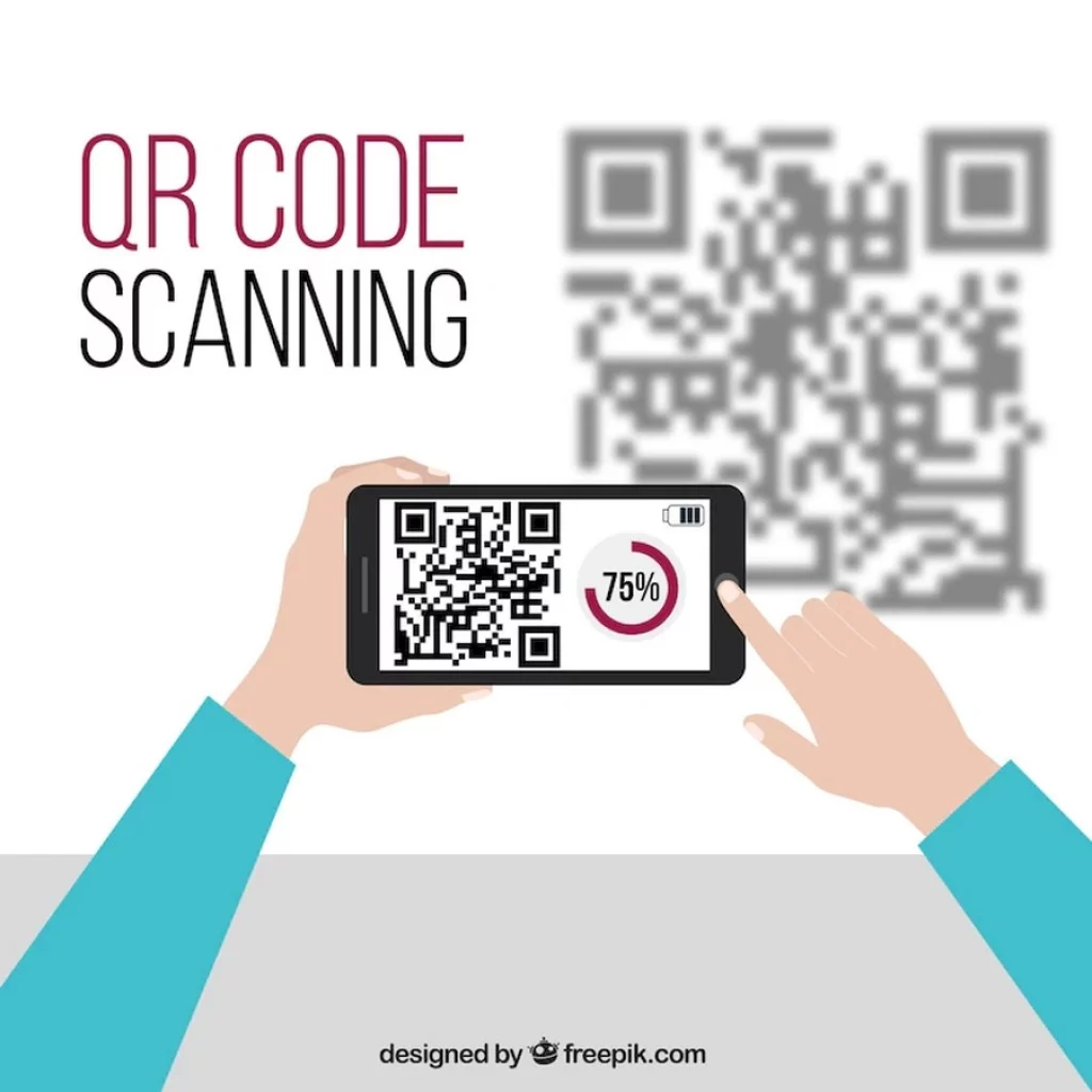Mobile Technology Background And QR Code - Vector