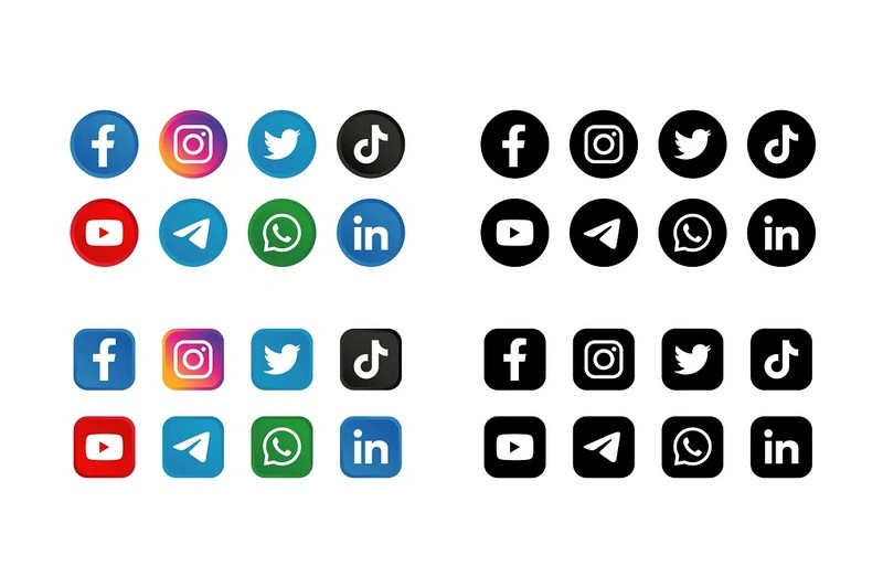 Modern social media icons set