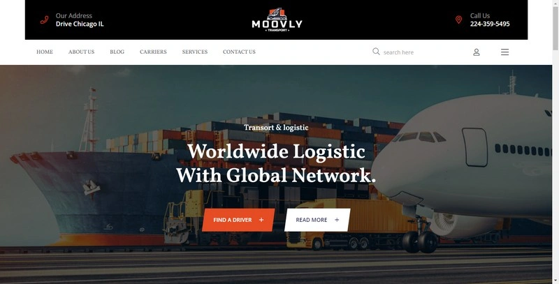 Moovly Moving and Logistics HTML5 Website Template