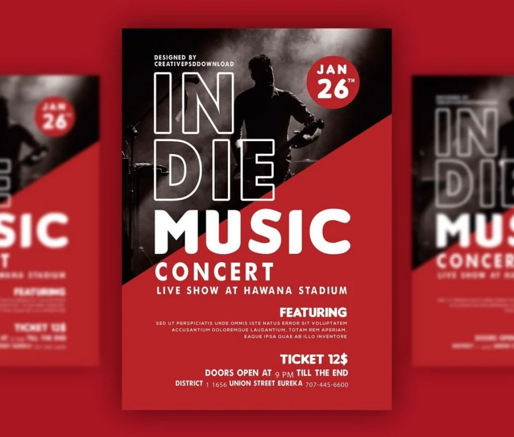 Music Concert Flyer PSD Bundle Freebie