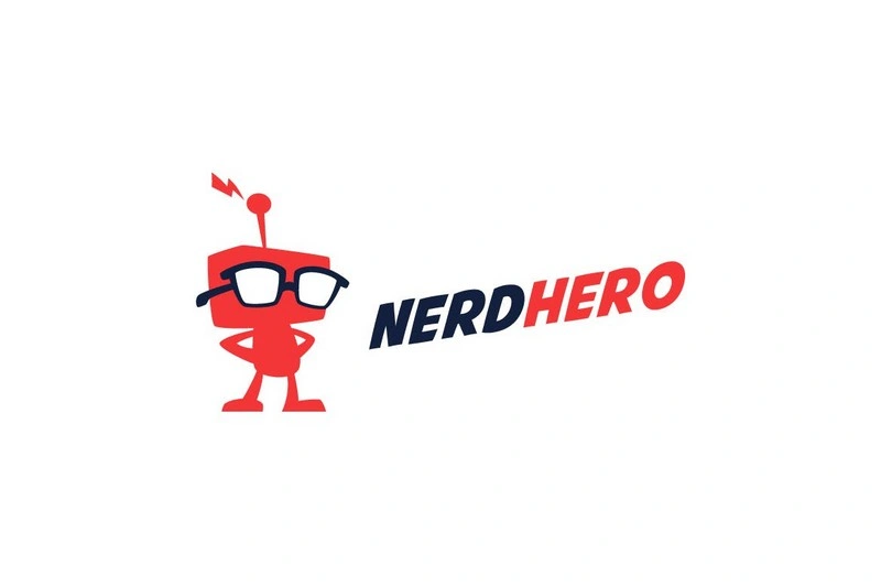 Nerd Retro Robot Logo
