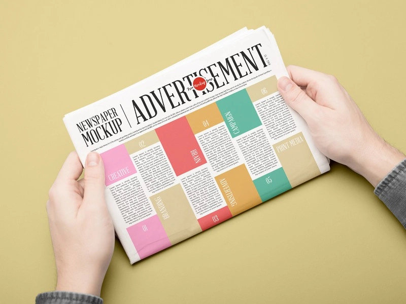Newspaper Mockup PSD For Advertisement 2018
