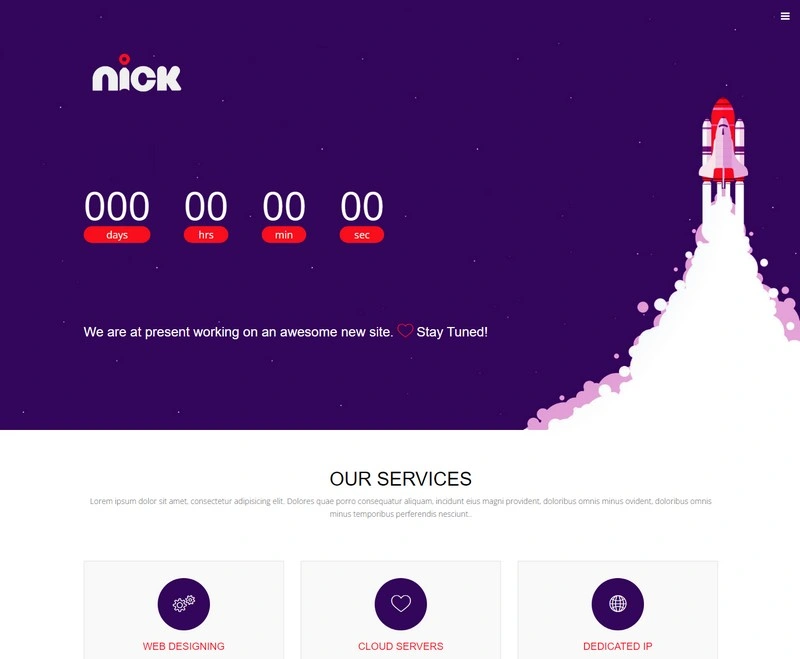 Nick Coming soon HTML Template