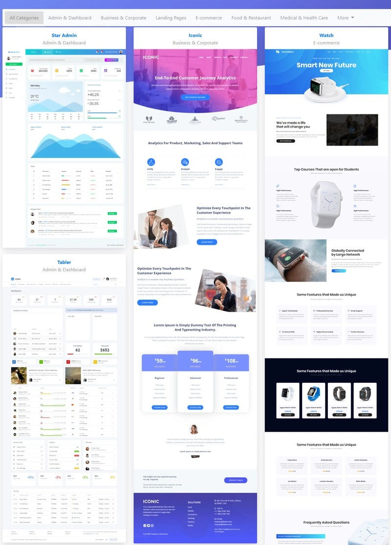 One Hundred FREE HTML5 Templates in One Pack