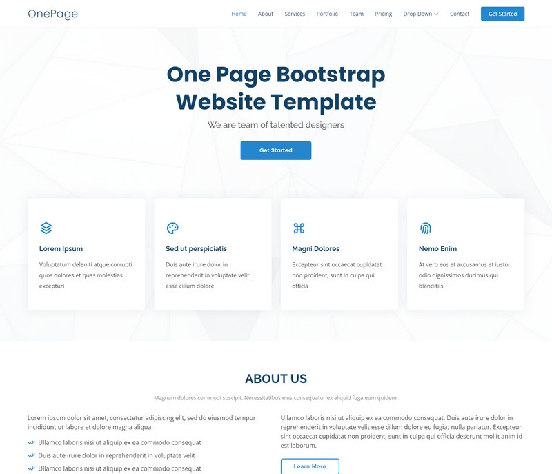 OnePage – Multipurpose Bootstrap Theme