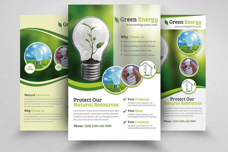 Pack of 3 Green Energy Flyers