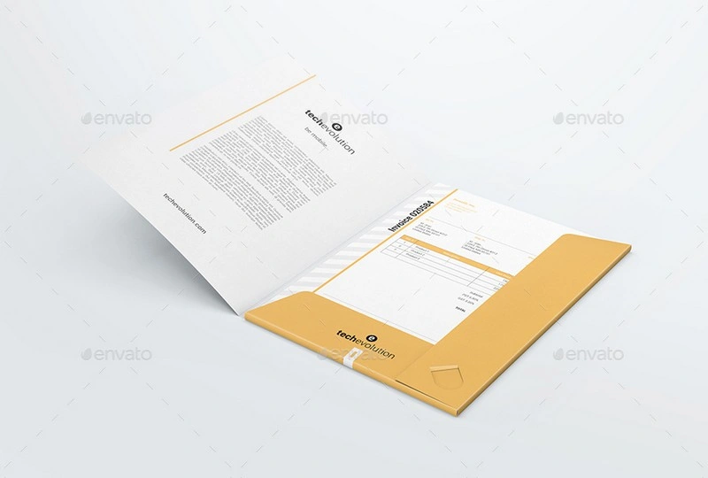 Realistic Paper inside The Folder Mockups