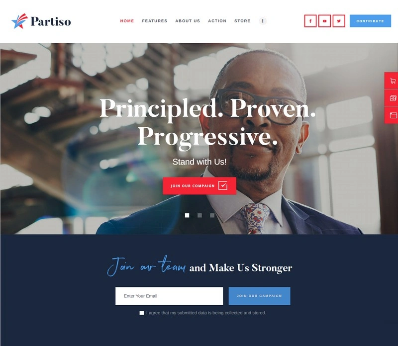 Partiso Political WordPress Theme for Party & Candidate