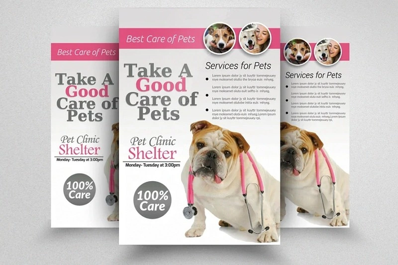 Pets Clinic & Care Flyer Template