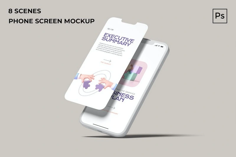 Professional Phone Screen UI App Mockup