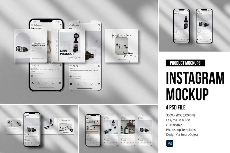 Phone Screen  UI Instagram Mockup