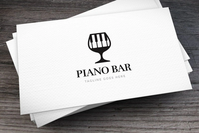 Piano Bar Logo Template