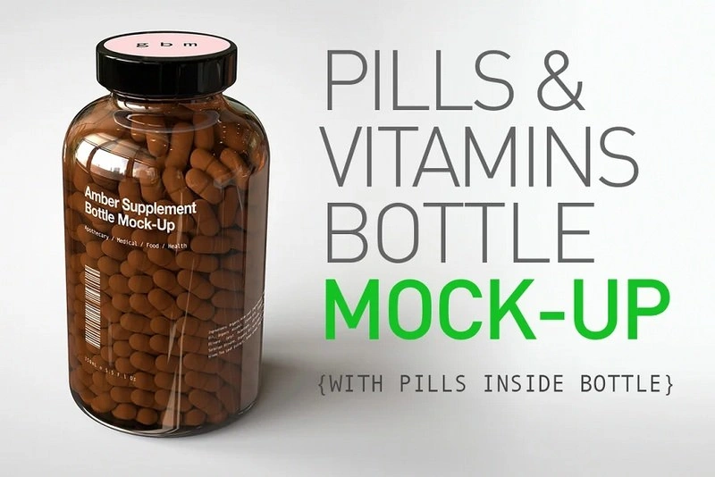 Pill Bottle Vitamin Bottle Mock-Up