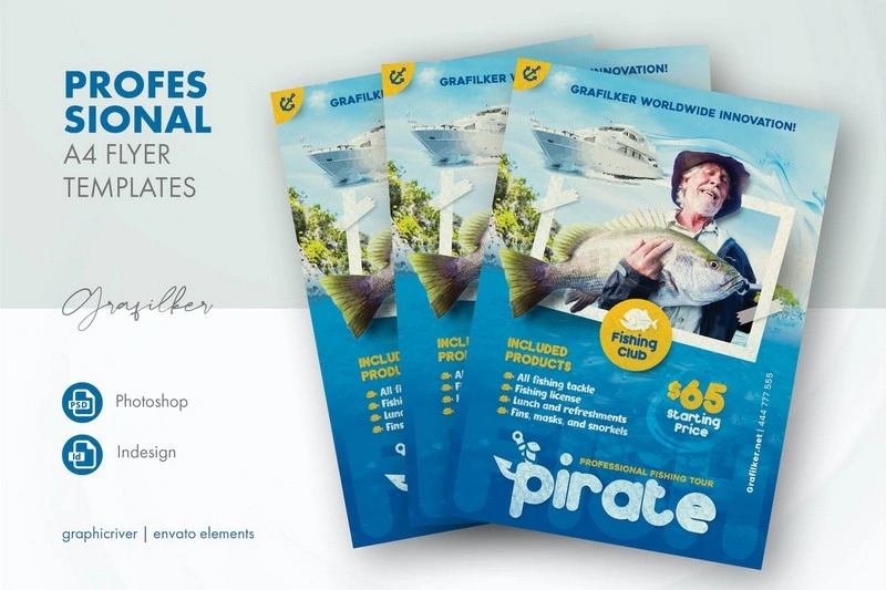 Pirate Fishing Flyer Templates