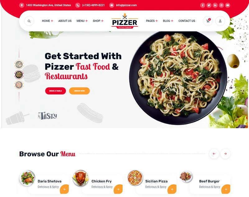 Pizzer - Fast Food & Restaurant